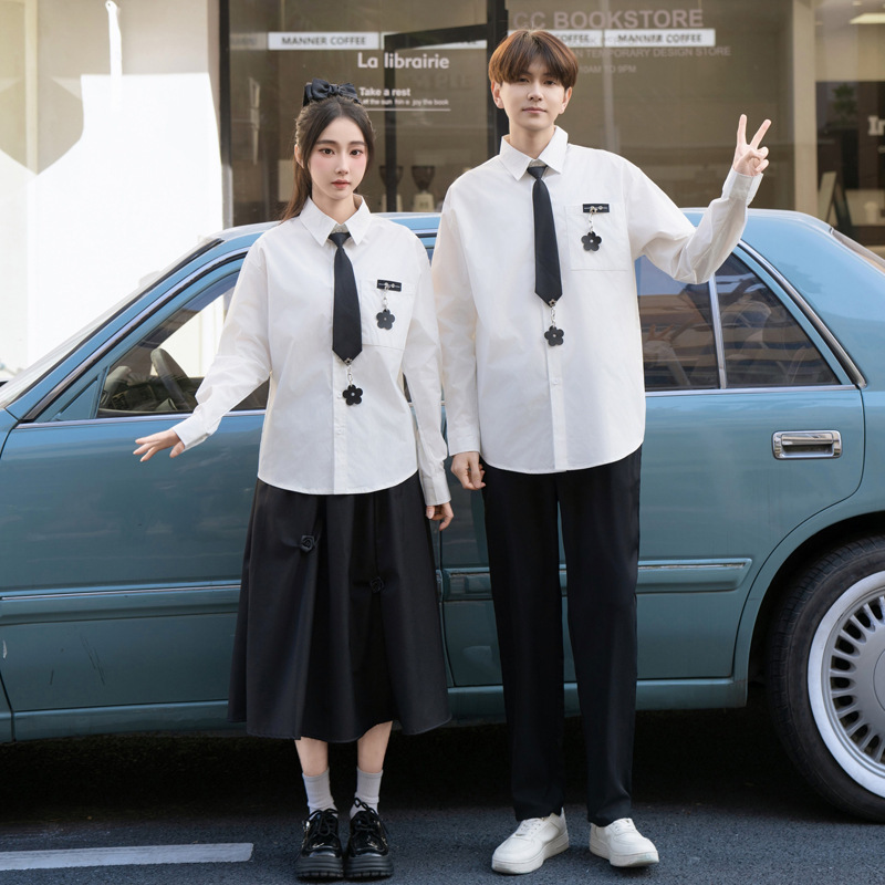 New College Style Couple Besties Junior High School Adult Ceremony Graduation Uniform Student Class Uniform School Uniform Trousers Casual Suit