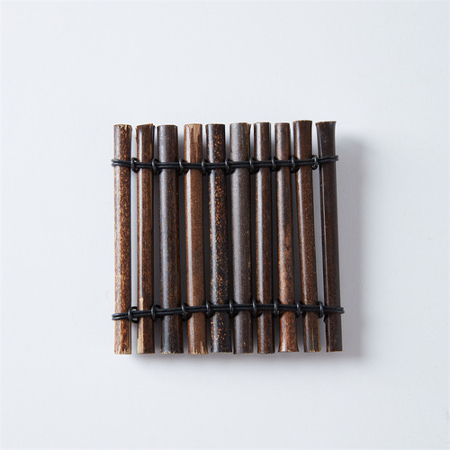 Purple bamboo row staggered bamboo row coaster Japanese and Korean cuisine sushi ornaments bamboo plate bamboo boat tilt-shaped tea row serving tray