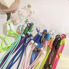 Dopamine Simple Color Extended Rope Braided Crossbody Phone Chain with Thick General Purpose Phone Case Side Suspension Chain Strap
