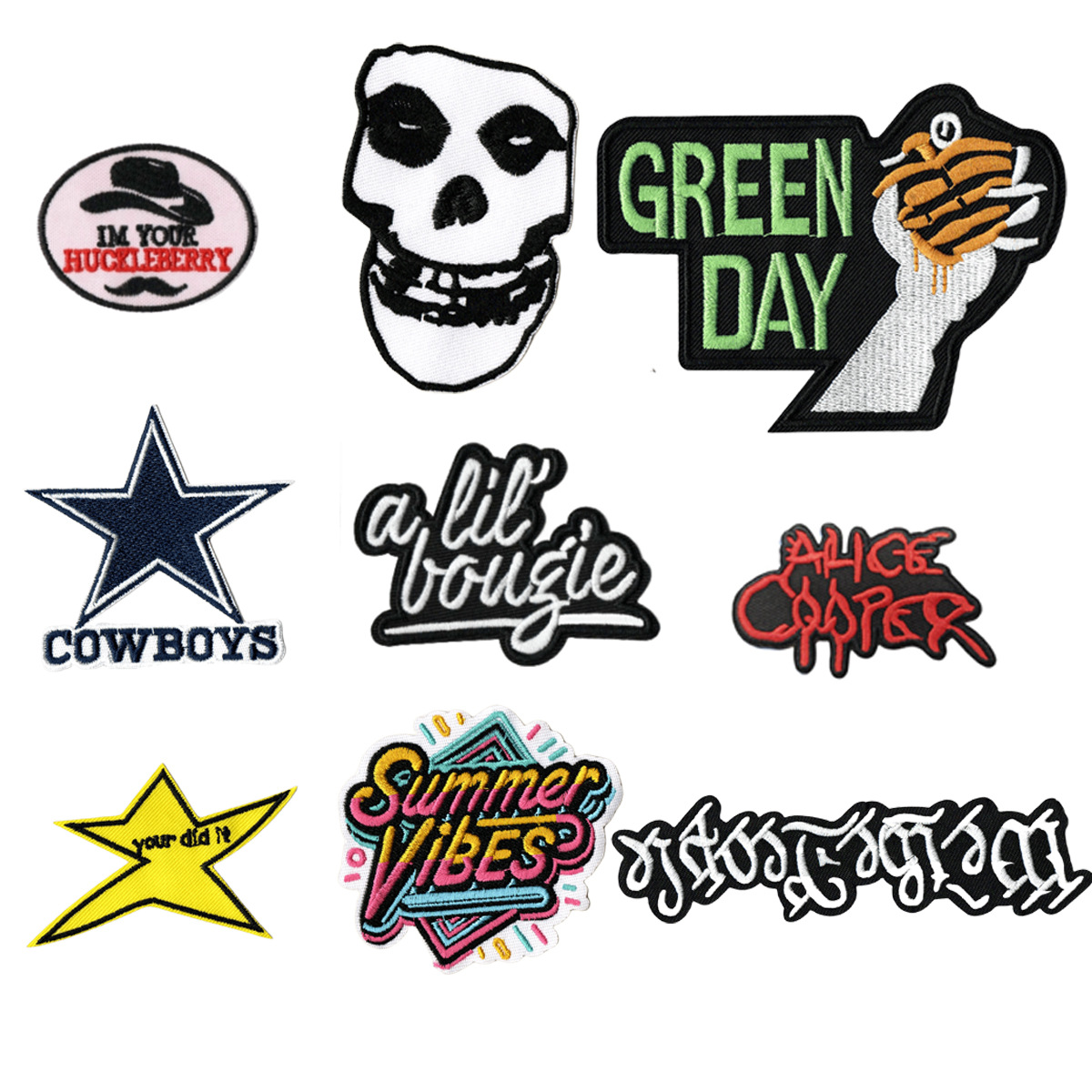 刺绣布贴 时尚骷髅头系列DIY贴布电脑绣花标 补丁贴工厂直发