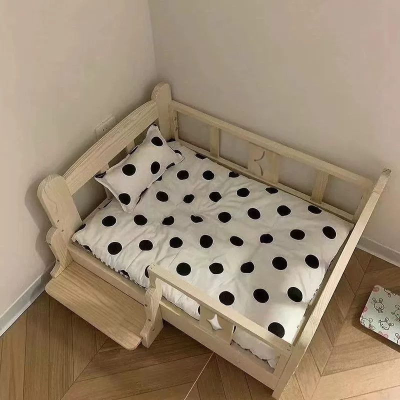 Собачья будка, кошачья будка, кровать для домашних животных, кровать из цельного дерева для кошачьей принцессы, съемная и моющаяся для всех сезонов, универсальная собака Bichon Nordic ins