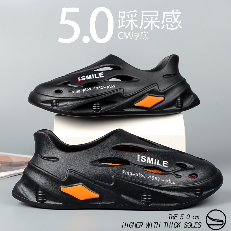 Sandalias para hombres 2024 moda antideslizante al aire libre aumentando la sensación de pisar zapatillas de pie sandalias ligeras transpirables