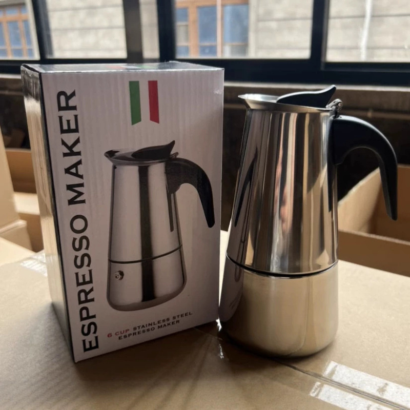 Manufacturer's Stainless Steel Coffee Pot/Household Coffee Machine Coffee Appliance Pot-Bellied Moka Pot Manufacturer's Stainless Steel Coffee Pot/Household Coffee Machine Coffee Appliance Pot-Bellied Moka Pot