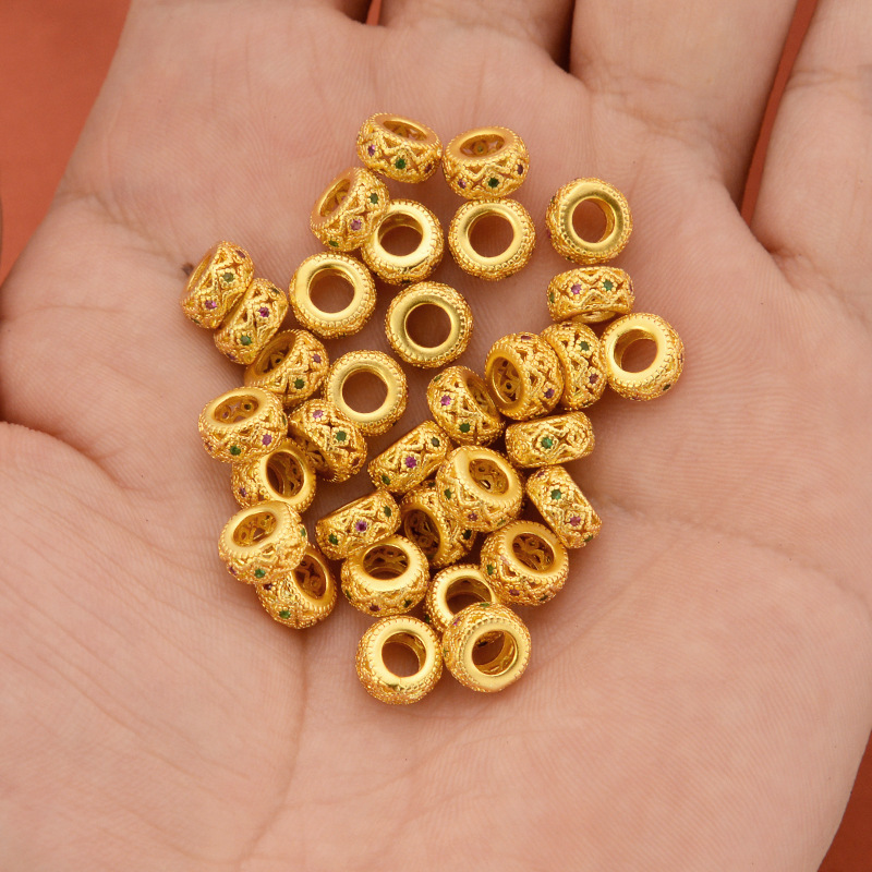 Color-Preserving 18K Plated Zircon Spacer Beads, Fortune Beads, Wheel Spacer Rings, DIY Handmade Jewelry Accessories Color-Preserving 18K Plated Zircon Spacer Beads, Fortune Beads, Wheel Spacer Rings, DIY Handmade Jewelry Accessories