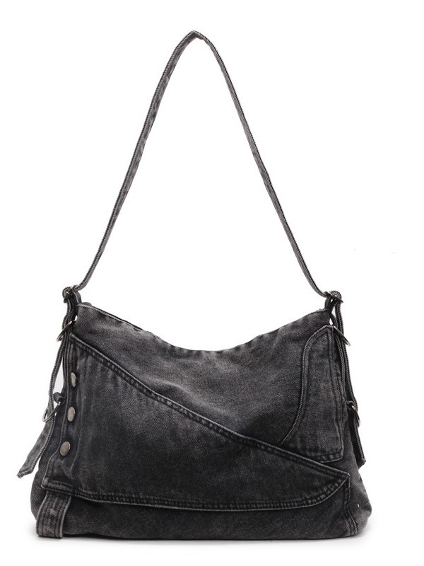 Bolso de mezclilla de gran capacidad para mujer 2025 verano nuevo estilo coreano retro bandolera bolso de viaje casual