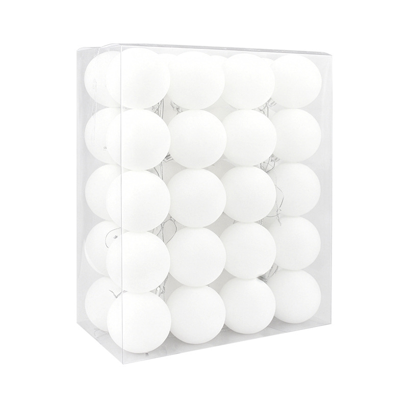 Bolas de Navidad blancas 6CM / 40pcs bolas de floquete en caja colgantes de plástico en stock festivo atmósfera decorativa bola image 6