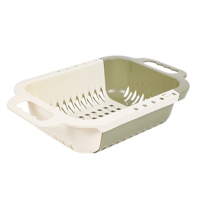 可伸缩沥水篮洗菜盆碗架厨房家用水果盘洗碗池水槽置物架滤水篮子