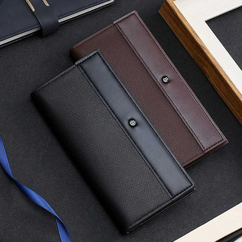 2023 New Men's Long Wallet Fashionable Multi-Card Large Capacity Men's Wallet Double Color suit Bag Card Bag