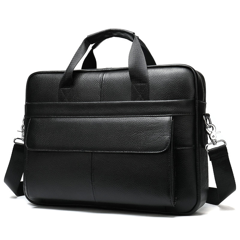 Túi công sở nam da bò thật 39×7×27 cm đựng laptop 14 inch, đeo vai và xách tay — 1115 Màu đen, Màu đen, 1116 màu đen, Cà phê 1116