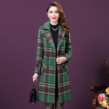 高端中年妈妈装冬季款毛呢女羊绒大衣修身气质大码羊毛西装领外套