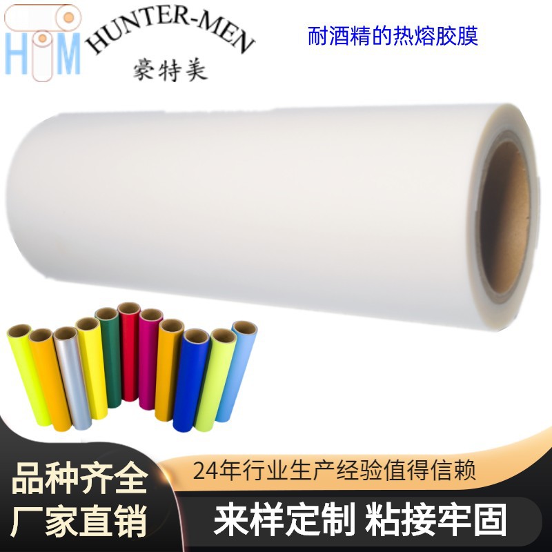 特殊PET聚脂热熔胶膜中高温双面热熔胶带高粘性多功能金属熨烫条