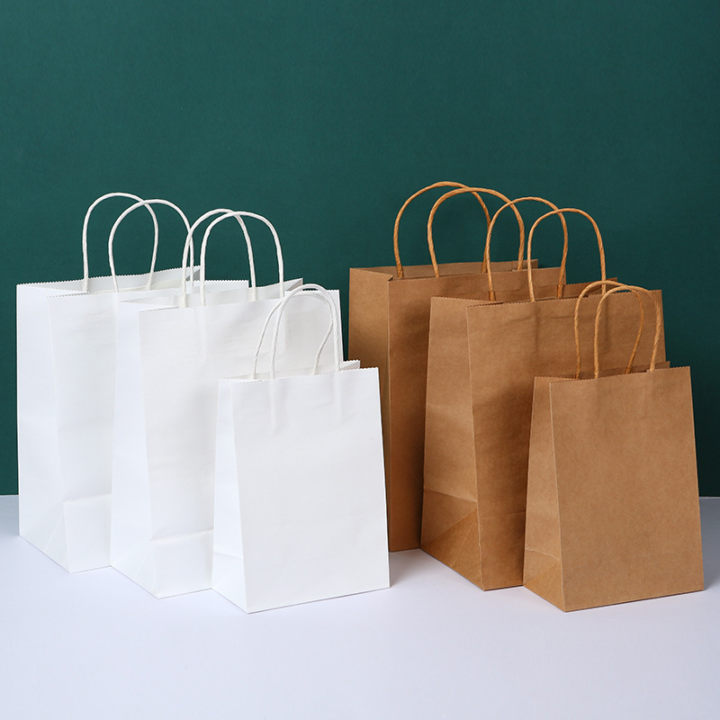 Colorful Kraft Paper Bags Wholesale Mall Gift Shopping Paper Bags Dessert Milk Tea Takeaway Packaging Paper Bags Manufacturers