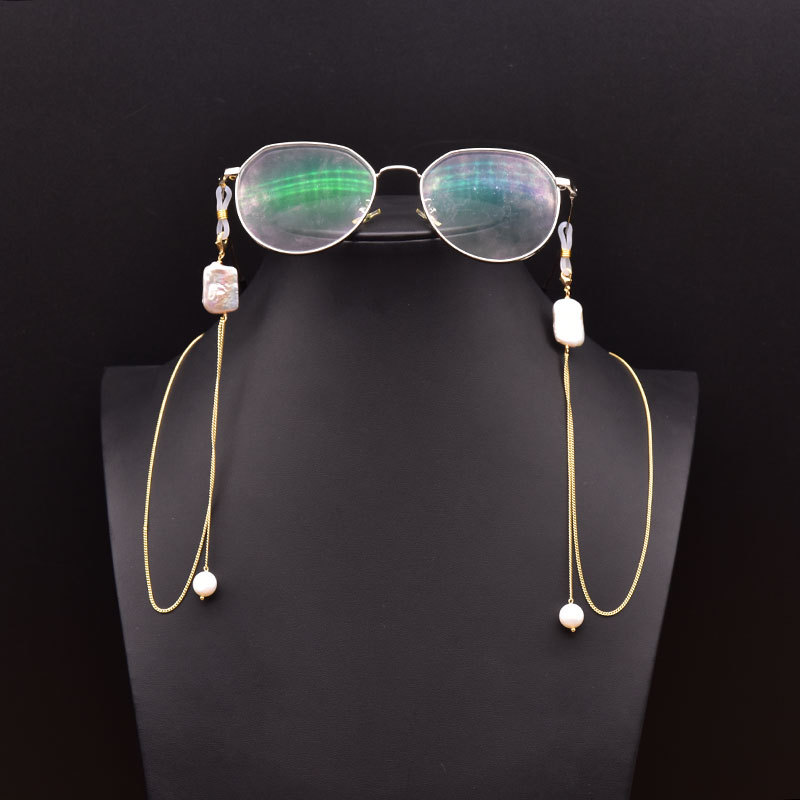 Cadena de gafas de perlas naturales nuevos accesorios de moda transfronterizos europeos y estadounidenses máscaras decoraciones de cadena de alta calidad al por mayor