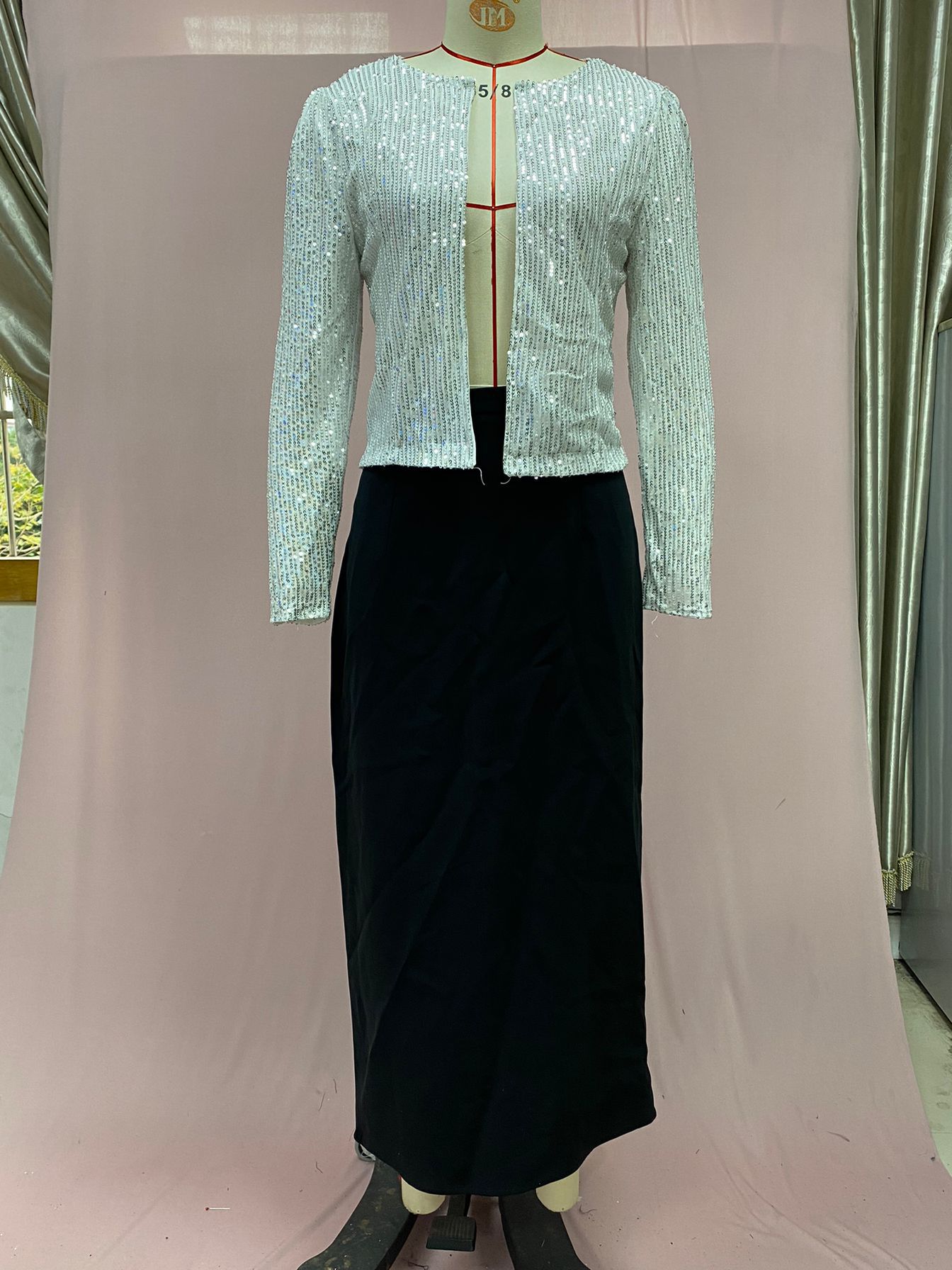 280g Weight Casual Jacket Outerwear Type Long Sleeve Sleeve Length Polyester Fabric Type Regular Top Length Coat Tops Type Holiday, Party Occasion Round Neck Neckline Slim Fit Type Solid Color Pattern Spring, Autumn Season Women's Gender Sequins Design Streetwear Style Women's Streetwear Solid Color Sequins Coat Casual Jacket 24