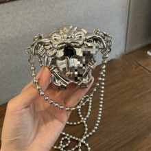 新款迷你金属包包女人头设计链条包百搭通勤斜挎包跨境资质认证