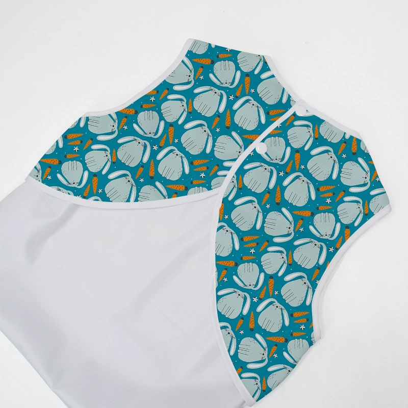 Children's waterproof bib, long-sleeve, apron for food, with ties on the back
