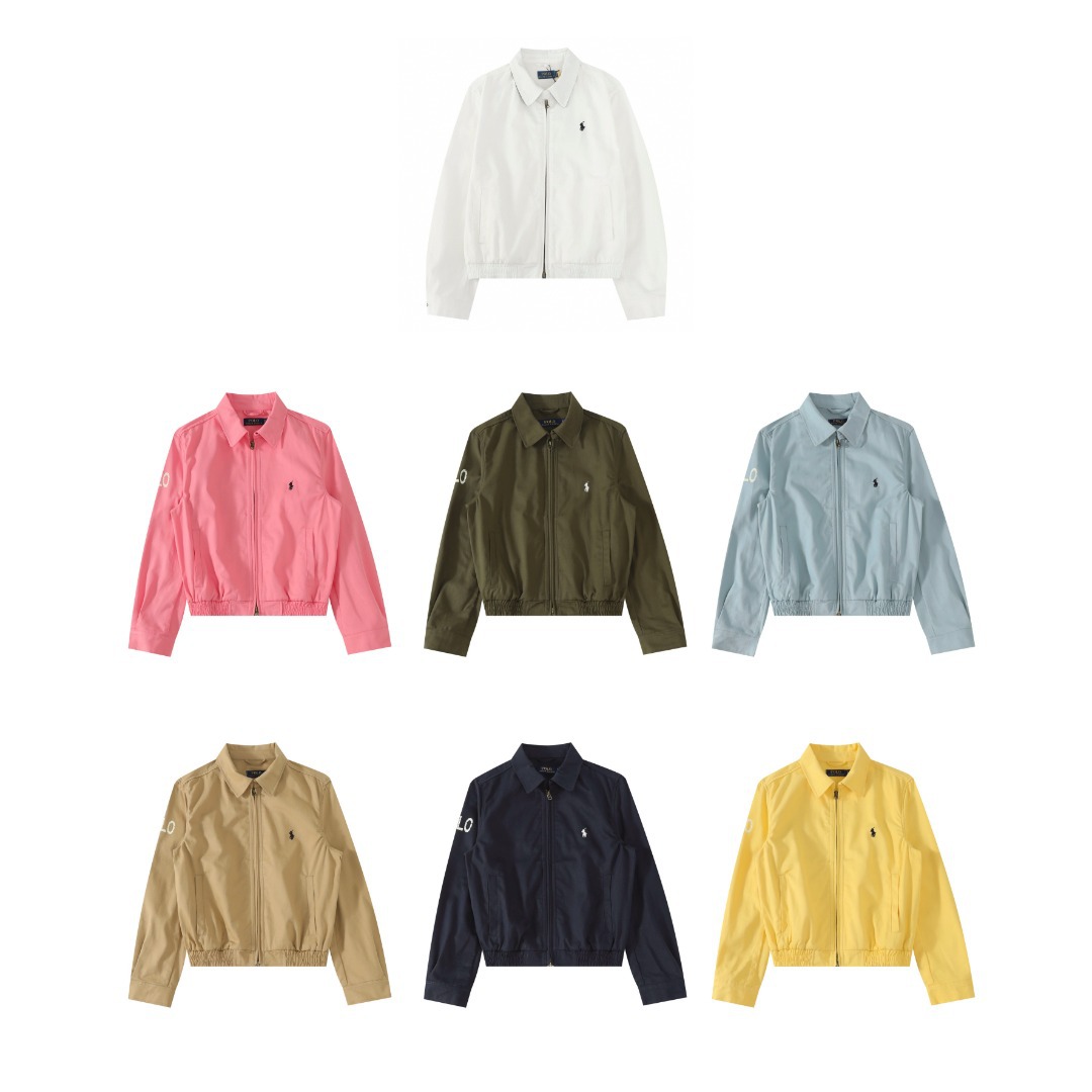 Ralph Rl Old Dry Style Short Classic Turn-Down Collar Women's Jacket Twill Washed Coat Niche American Retro Style