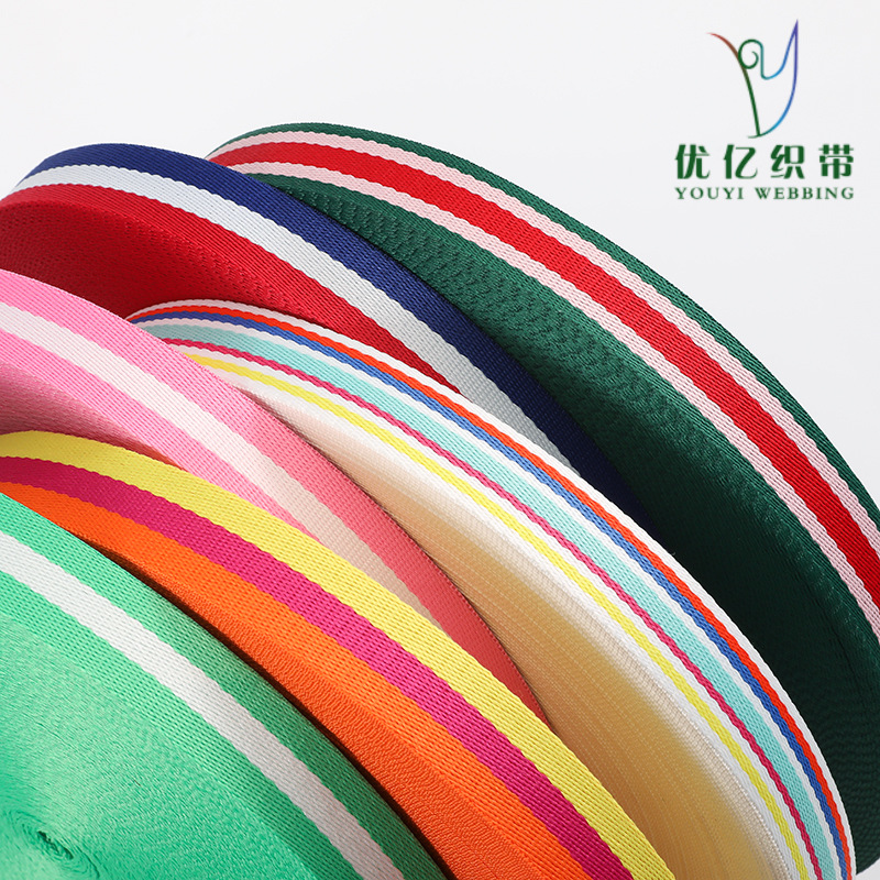Fábrica de suministro directo de polipropileno jacquard correa arco iris cinturón espeso cinturón de moda cinturón de hombro poliéster colorido correa image 4