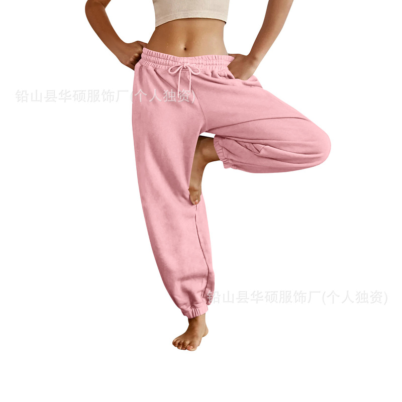 New cross-border hot item y2k European and American men's and women's home casual sports loose-fitting fleece-lined drawstring jogger pants in bulk