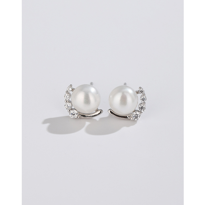 Pendientes de perlas de agua dulce de plata esterlina 925 para mujeres 2023 nuevo nicho pendientes de temperamento de alto grado pendientes de perforación del oído