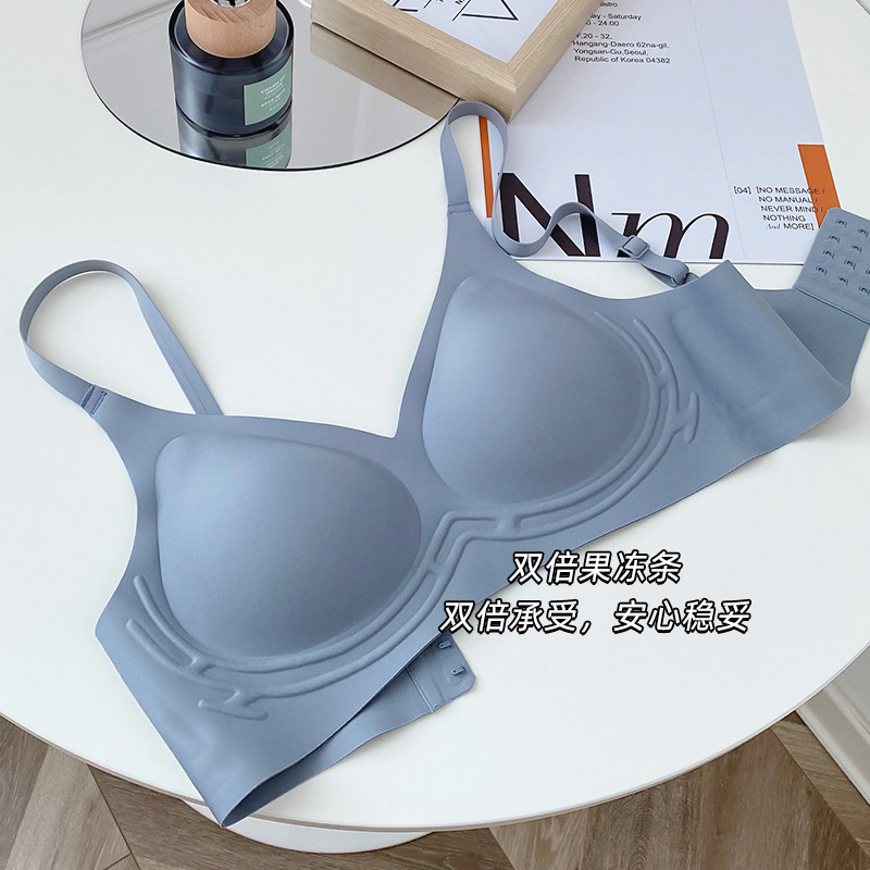 3D soporte suave tira de jalea ropa interior para mujeres push up anti-caída sujetador de ajuste de pecho grande pequeño 219