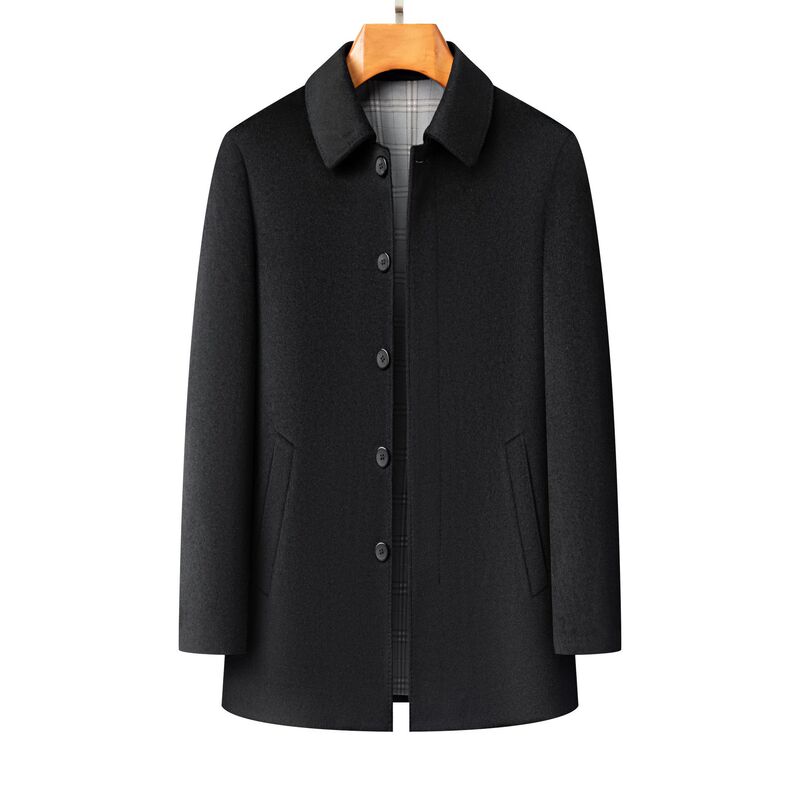 Autumn and Winter 100% Wool Woolen Outwear Men's Jacket Business Casual High-End Middle-Aged Woolen Outwear Warm Autumn and Winter 100% Wool Woolen Outwear Men's Jacket Business Casual High-End Middle-Aged Woolen Outwear Warm