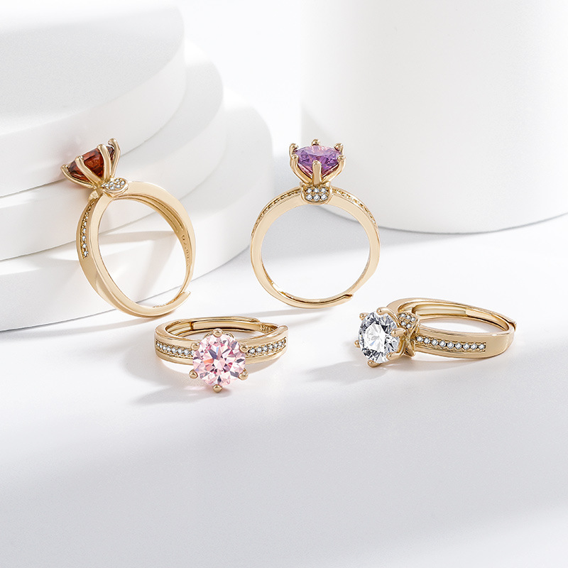 6g Weight Adjustable Ring Classification Adjustable Ring Size Wholesale Jewelry Elegant Modern Style Geometric Copper Adjustable Ring