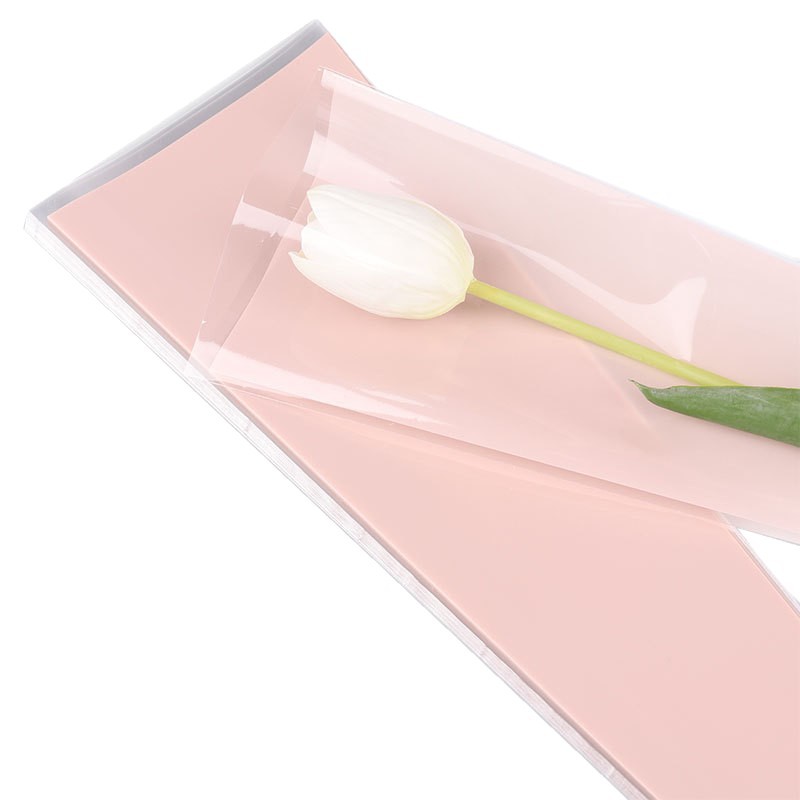 Flor de San Valentín macarón flor de color sólido bolsa única transparente material de embalaje de flores materiales de flor