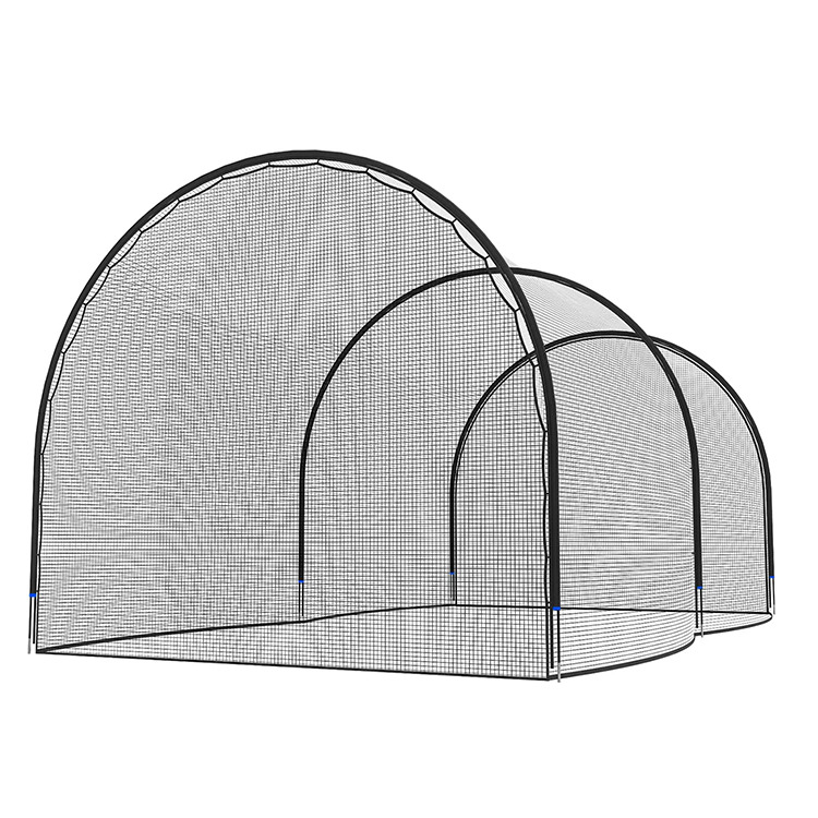 Large fully enclosed arched birdcage outdoor baseball batting cage tunnel net softball batting and pitching practice net