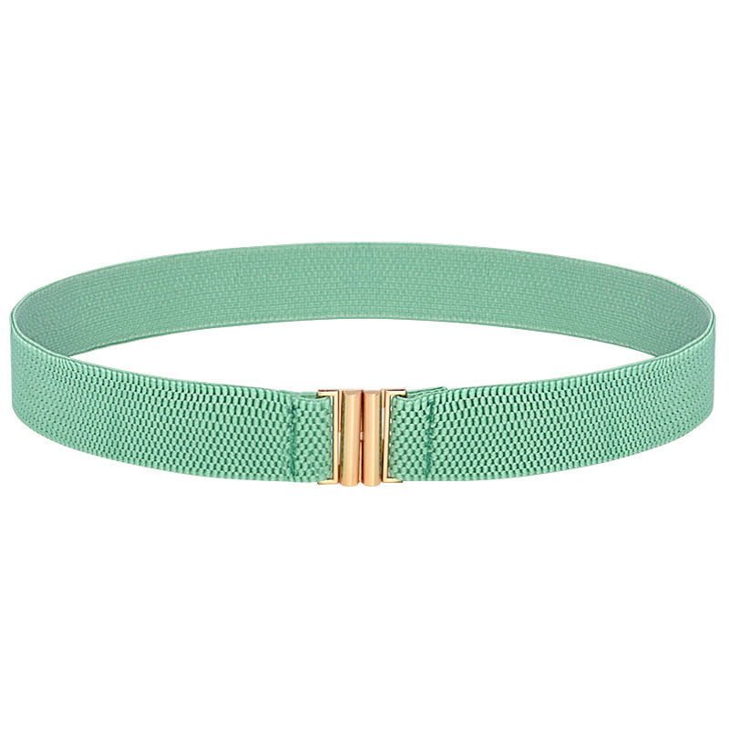 3cm gold buckle/aqua blue