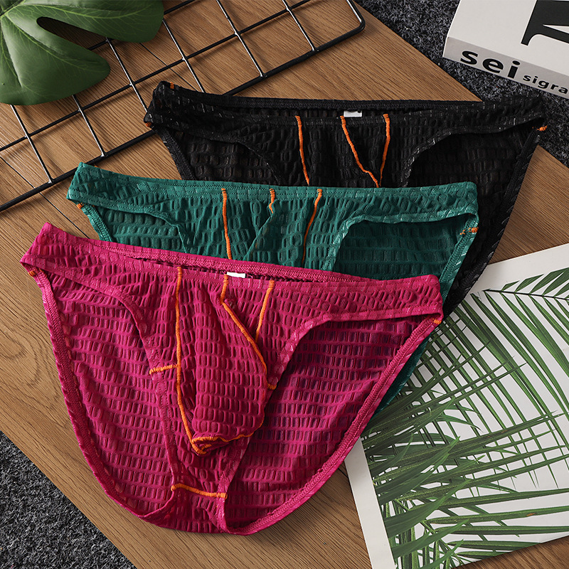 Wholesale Foreign Trade Men's Lace Briefs Transparent Sexy Underwear Sports Flirting Men's Low Waist Sexy Amazon