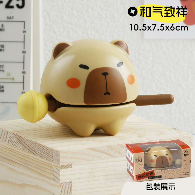 Golpear mérito budista + 1 pequeño pez de madera descompresión de oficina meditación instrumento de percusión ornamentos estudiantes budistas juguetes regalo