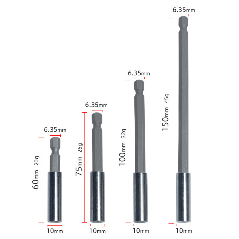 Batch head extension rod electric drill joint extension rod 6.35mm magnetic hexagonal 1/4 socket sel