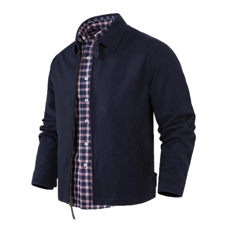 Cross-border plus-size retro business gentleman-style jacket with embroidered horse logo, suitable for spring and autumn, casual cotton jacket for men Cross-border plus-size retro business gentleman-style jacket with embroidered horse logo, suitable for spring and autumn, casual cotton jacket for men