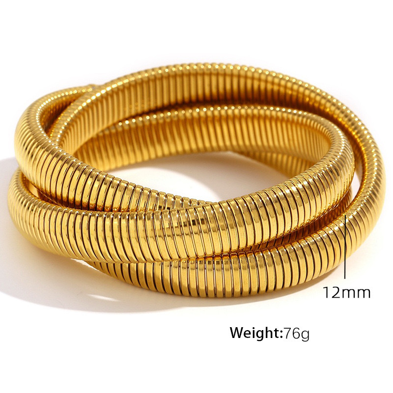 45g Weight Silver Plated Plating Material Bangle Classification Alloy Chain Material 1 Piece Quantity Casual, Daily Occasion Metal Material Solid Color Pattern Women's, Men's Gender Plating Design Elegant, Vintage Style Style Gold Color Europe And America Fashion Trend Open-Ended Bracelet Metal Texture Pearl Design Bracelet 12