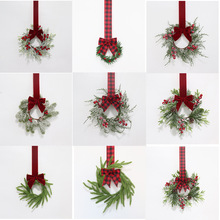 跨境亚马逊蝴蝶结丝带壁橱挂环 家居装饰圣诞花环门挂厂家销售现