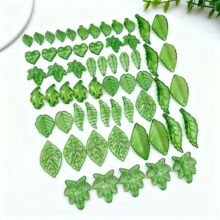 绿色亚克力塑料立体透明树叶系列吊坠挂件diy手链项链饰品配件