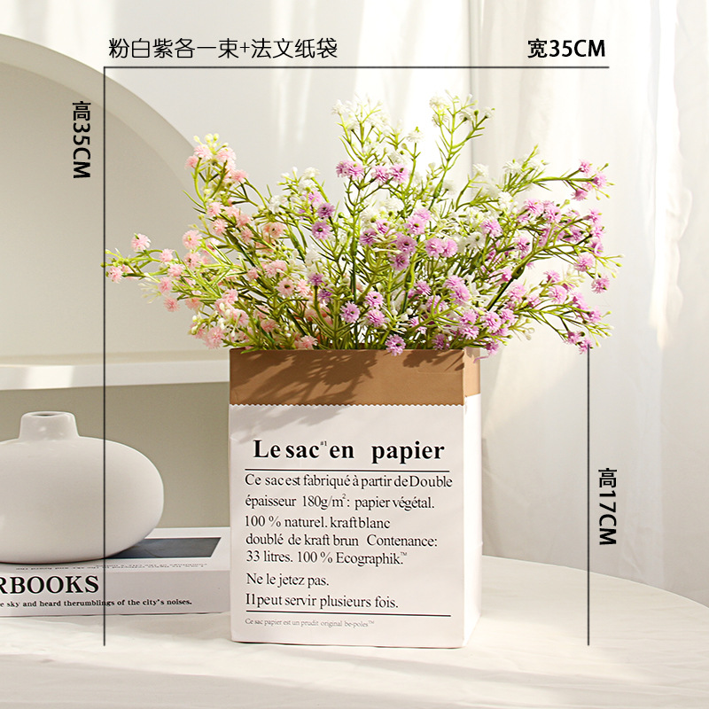 3 ramos de color mixto + bolsa de papel francesa