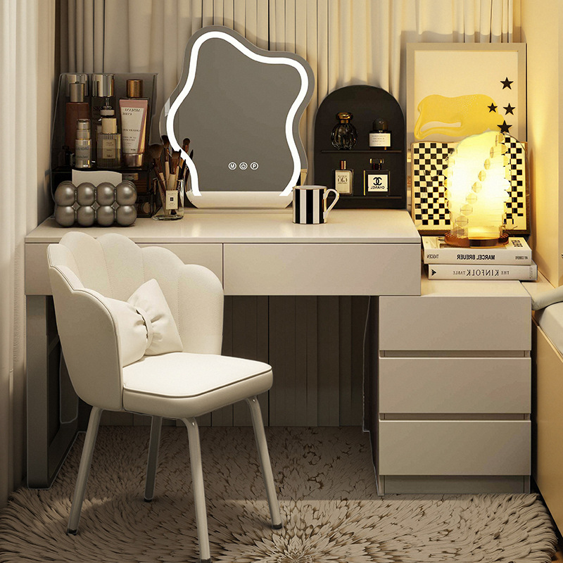 Comedor de tocador armario integral simple mesa de maquillaje moderna dormitorio pequeño armario de cama retráctil mesa de maquillaje de niñas