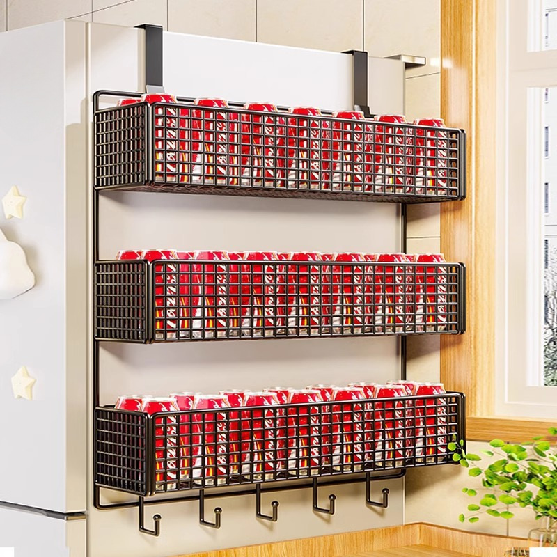 多层挂式挂钩侧边侧壁冰箱置物架侧收纳厨房多功能调料品侧面