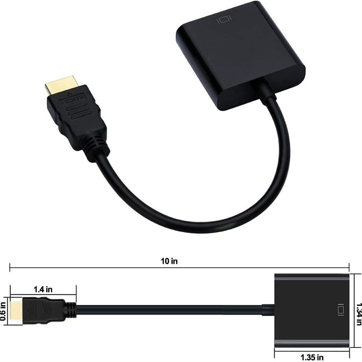 Кабель-конвертер HDMI на VGA для ТВ/ноутбука HDCPhdmitovga, конвертер HD