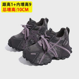 小个子厚底内增高老爹鞋女2025秋季新款百搭时尚运动休闲鞋超火爆