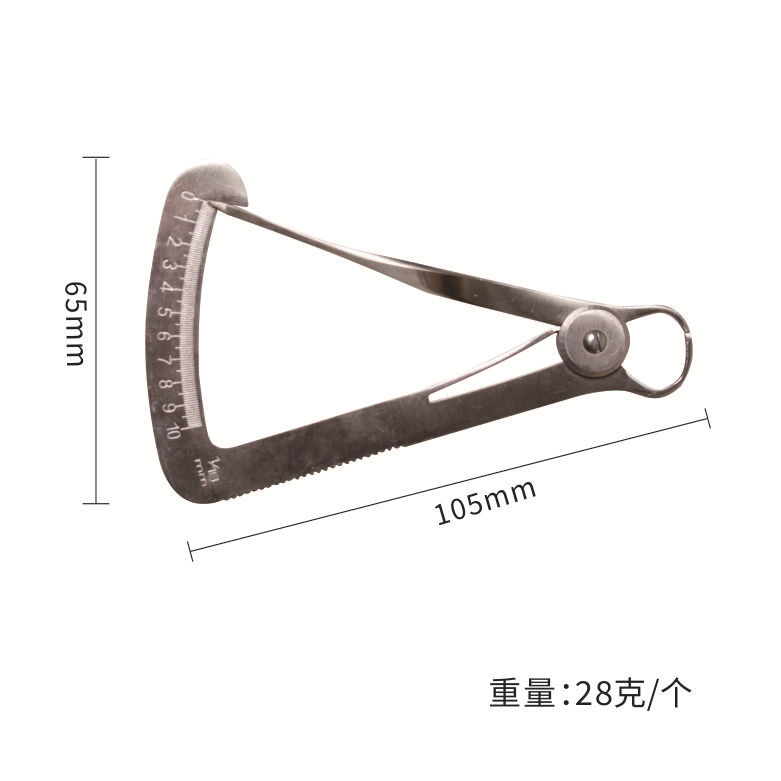Calibrador de espesor de acero inoxidable para materiales dentales, calibrador de cera, calibrador de oro, calibrador triangular para medición