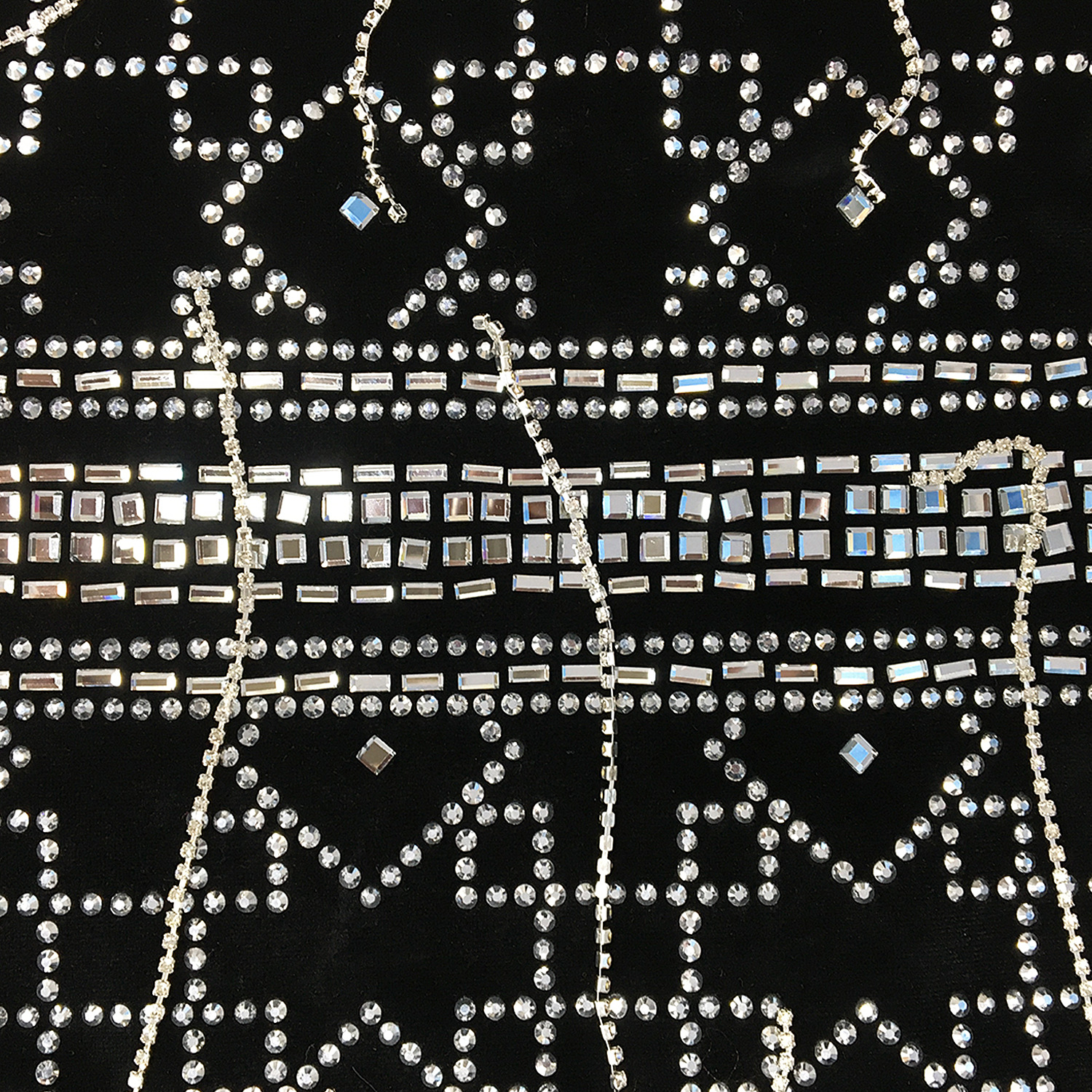 Vestido de fiesta de manga larga con cadena de diamantes calientes NSXYZ100488