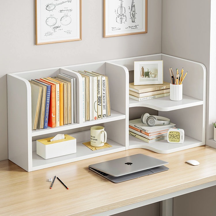 Simple escritorio estantería estudiante dormitorio de escritorio de almacenamiento rack escritorio multi-capa de almacenamiento de rack de escritorio de esquina pequeña estantería