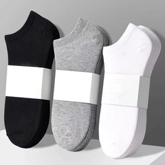 Men's Spring and Summer Trendy Sporty Solid Color Invisible Boat Socks Anti-Odor Breathable and Moisture-Wicking Low-Cut Socks for Boys