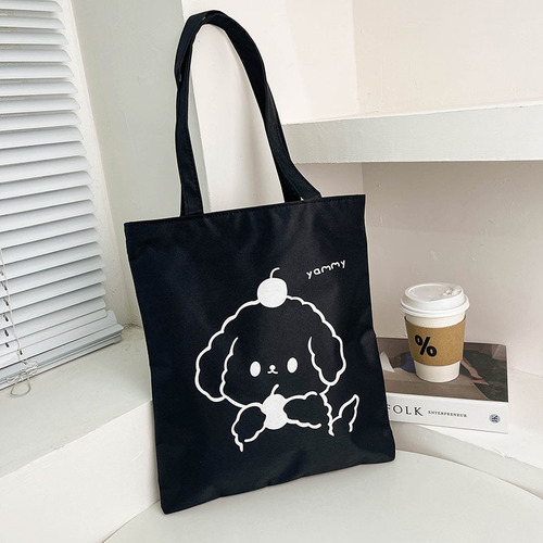  New Canvas Large Capacity Handbag Women's Bag Fresh Tote Bag Cartoon Cute Student Tutorial Shoulder Bag