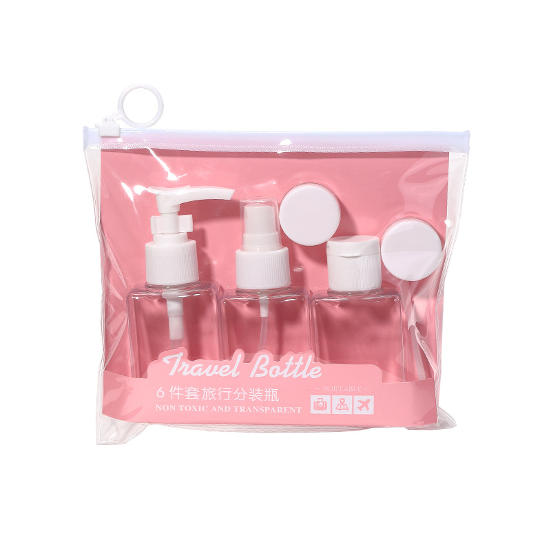 LMLTOP 6 piezas Set Viaje Botella de 80ml Botella de pulverización de loción Botella de cosméticos SY1038