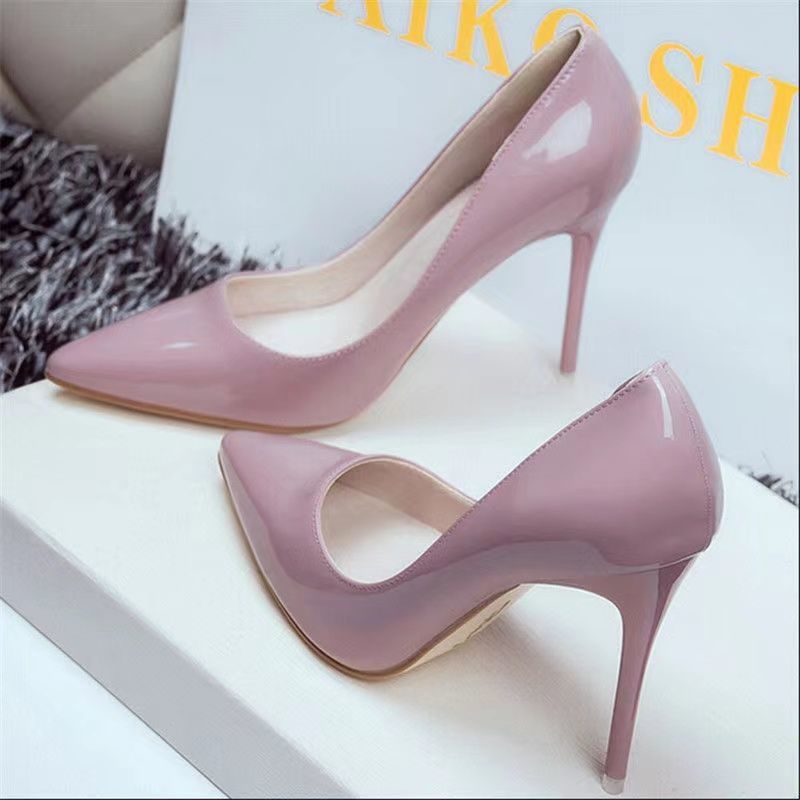 Pointed-toe Surface High-heels Shoes