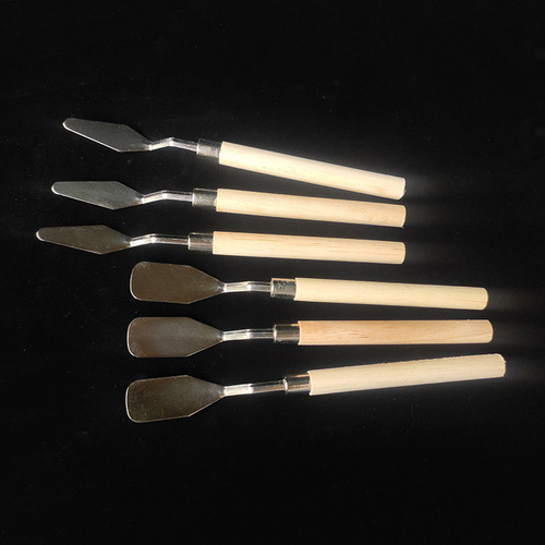 Art paint scraper, oil painting scraper, wooden handle color mixer, watercolor and acrylic spade knife digging tool factory wholesale